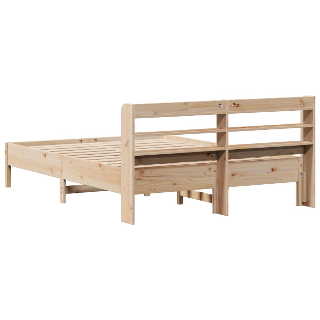 Bed Frame without Mattress 135x190 cm Solid Wood Pine