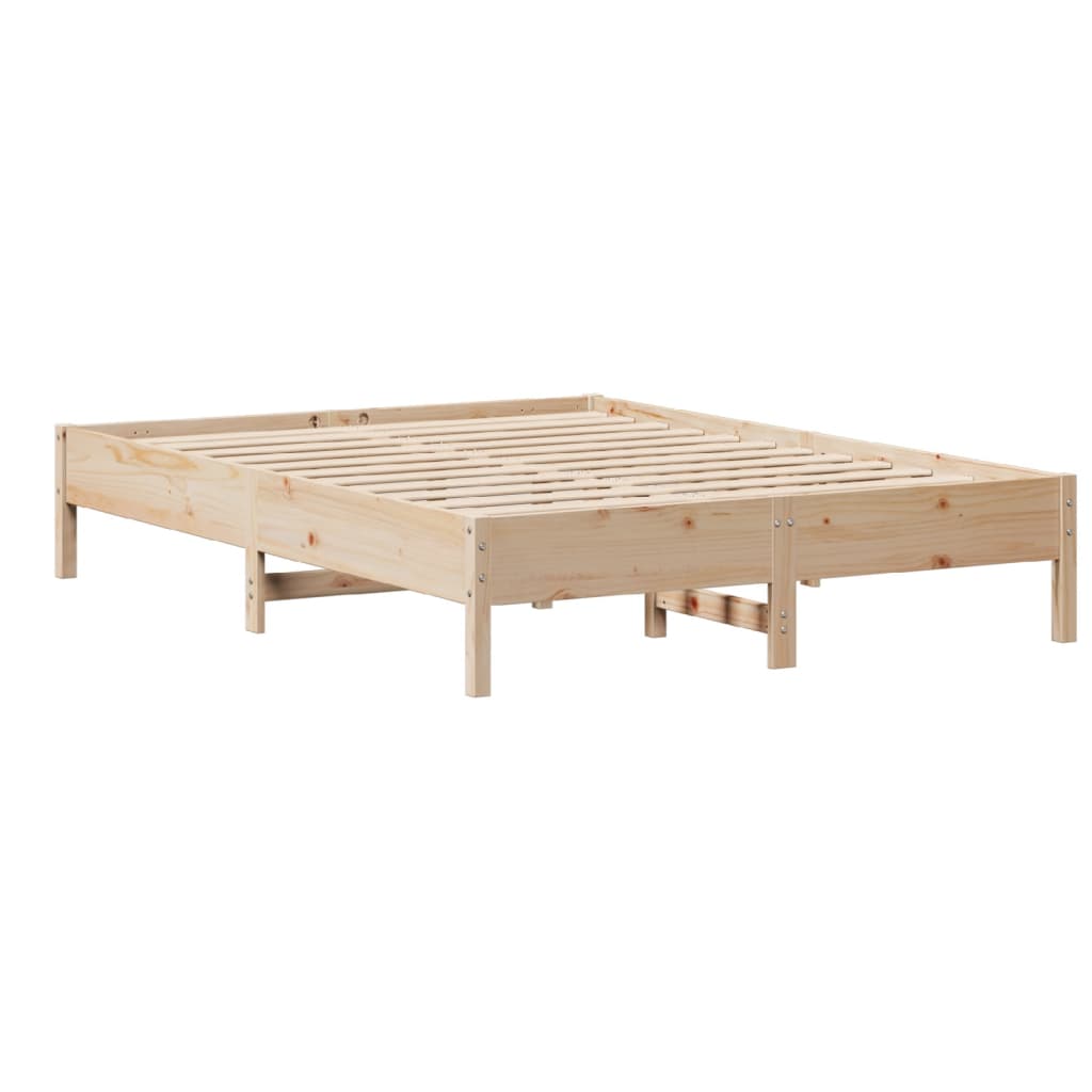Bed Frame without Mattress 135x190 cm Solid Wood Pine