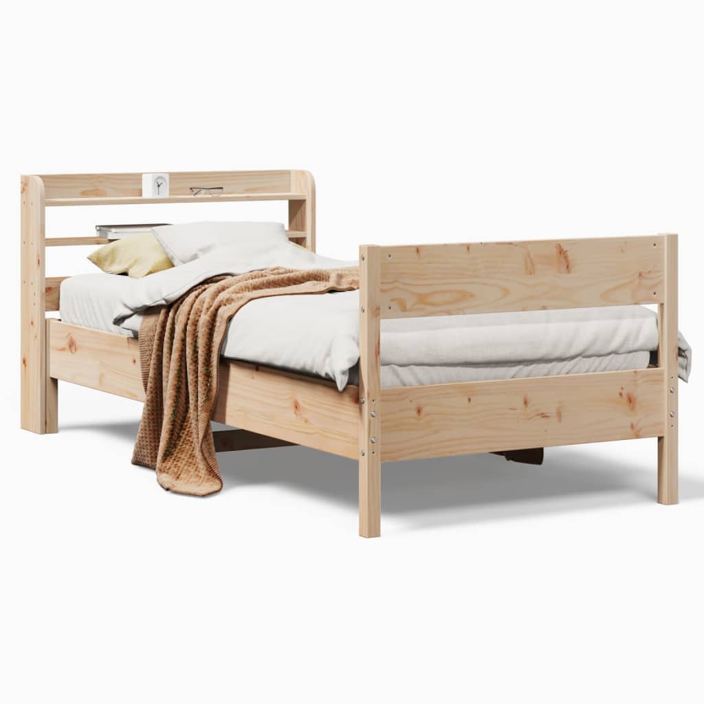 Bed Frame without Mattress 90x190 cm Solid Wood Pine