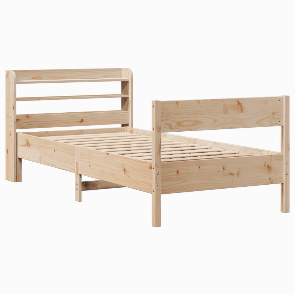 Bed Frame without Mattress 90x190 cm Solid Wood Pine