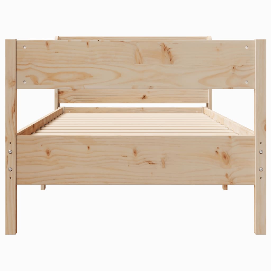 Bed Frame without Mattress 90x190 cm Solid Wood Pine