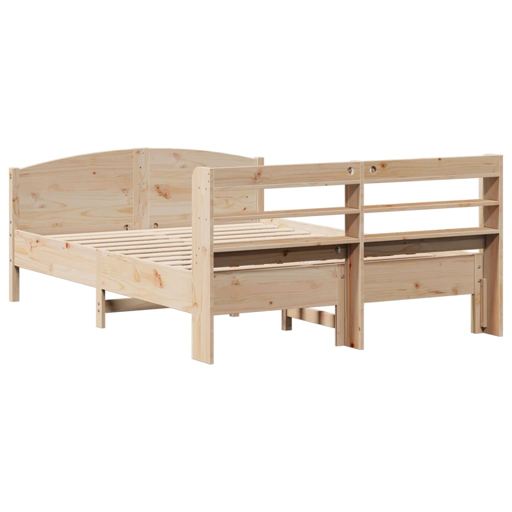 Bed Frame without Mattress 150x200 cm Solid Wood Pine