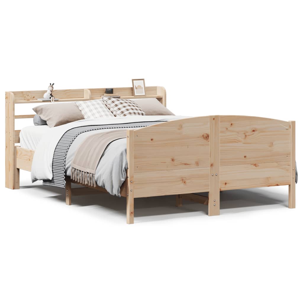 Bed Frame without Mattress 135x190 cm Solid Wood Pine