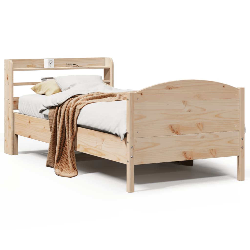 Bed Frame without Mattress 90x190 cm Solid Wood Pine