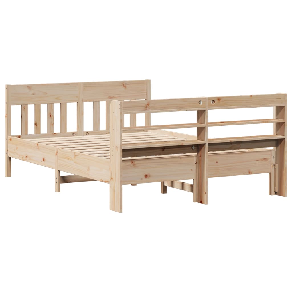 Bed Frame without Mattress 135x190 cm Solid Wood Pine
