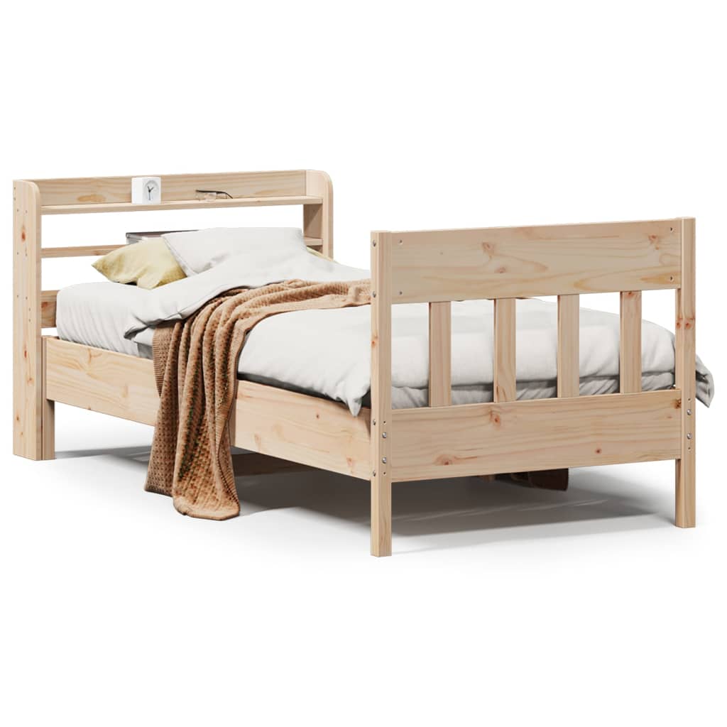 Bed Frame without Mattress 90x190 cm Solid Wood Pine