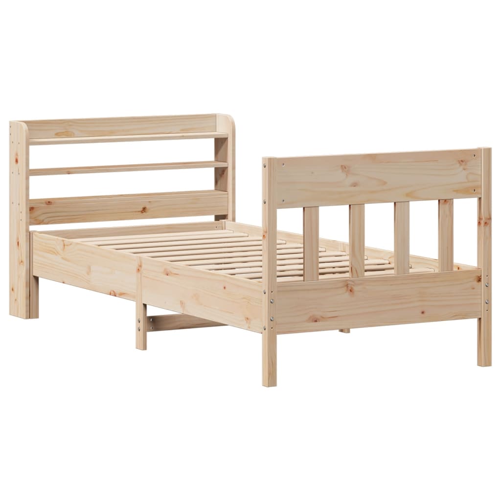 Bed Frame without Mattress 90x190 cm Solid Wood Pine