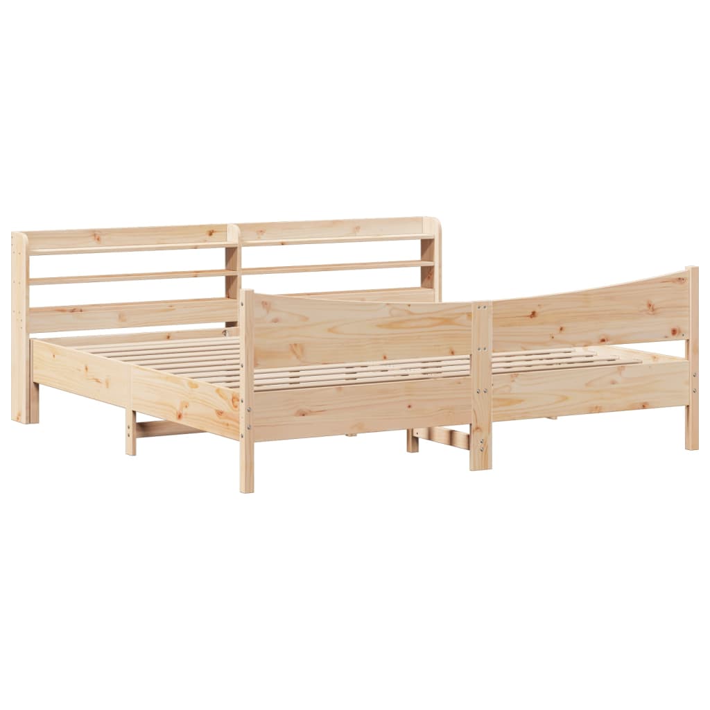 Bed Frame with Headboard 180x200 cm Solid Wood Pine