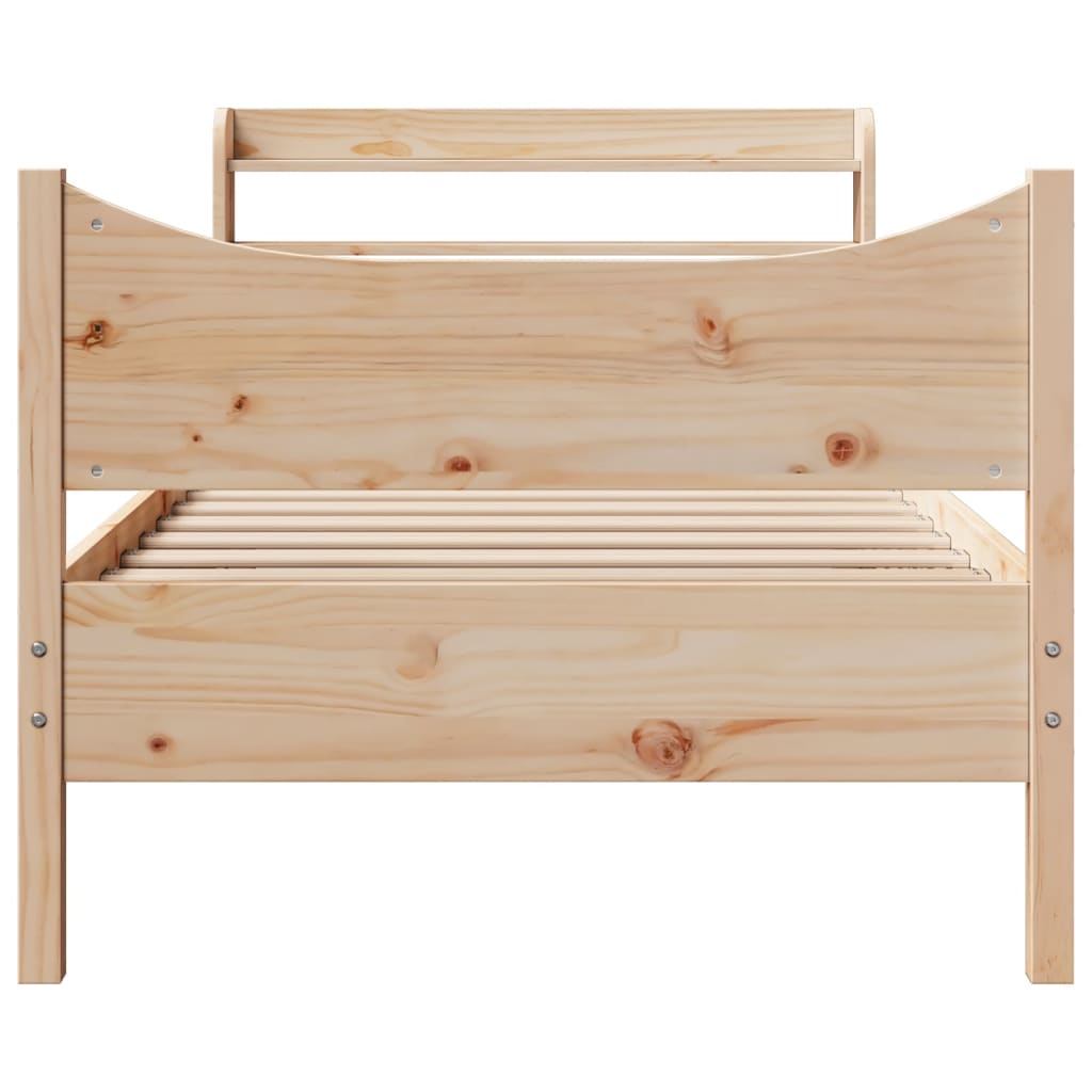 Bed Frame with Headboard 90x190 cm Solid Wood Pine