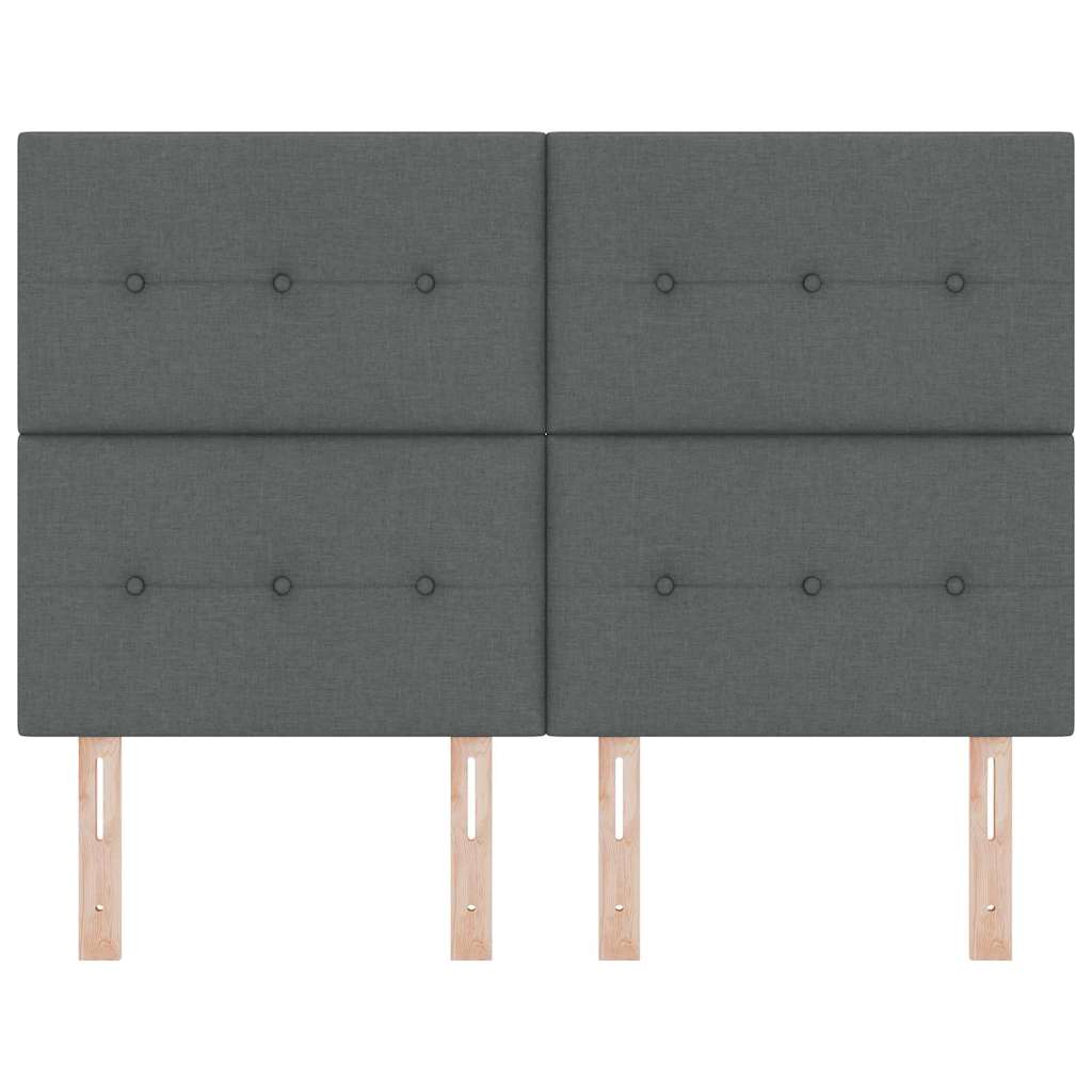 LED Headboard with LED Strip Lights Dark Grey 144 cm Fabric
