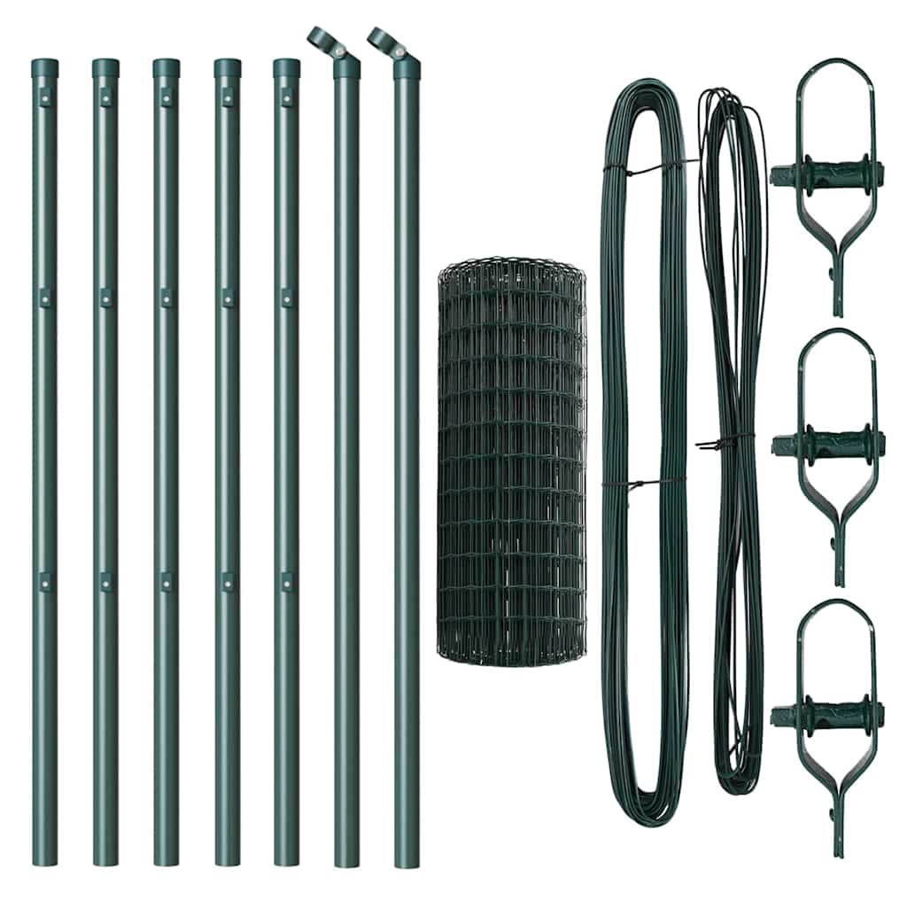 Fence with Post Green 0,8 x 10 m Steel