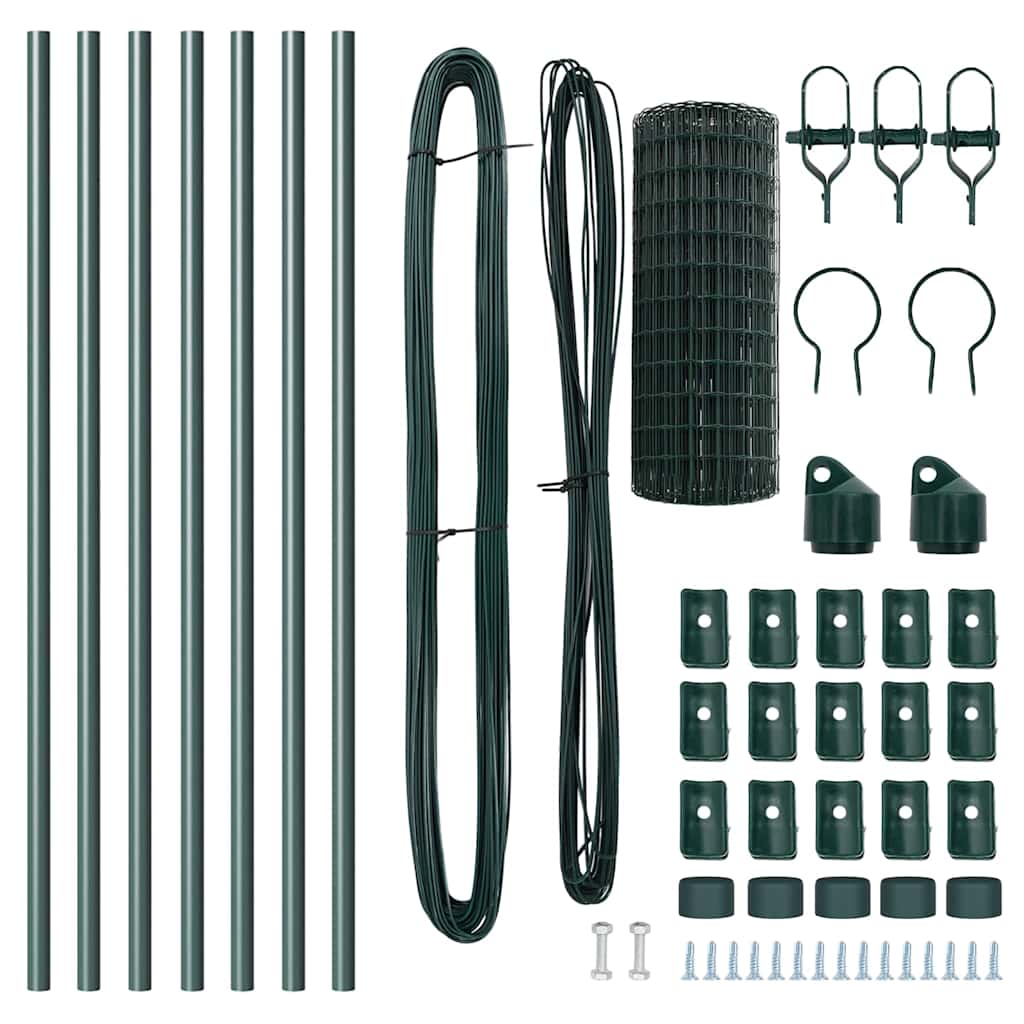 Fence with Post Green 0,8 x 10 m Steel