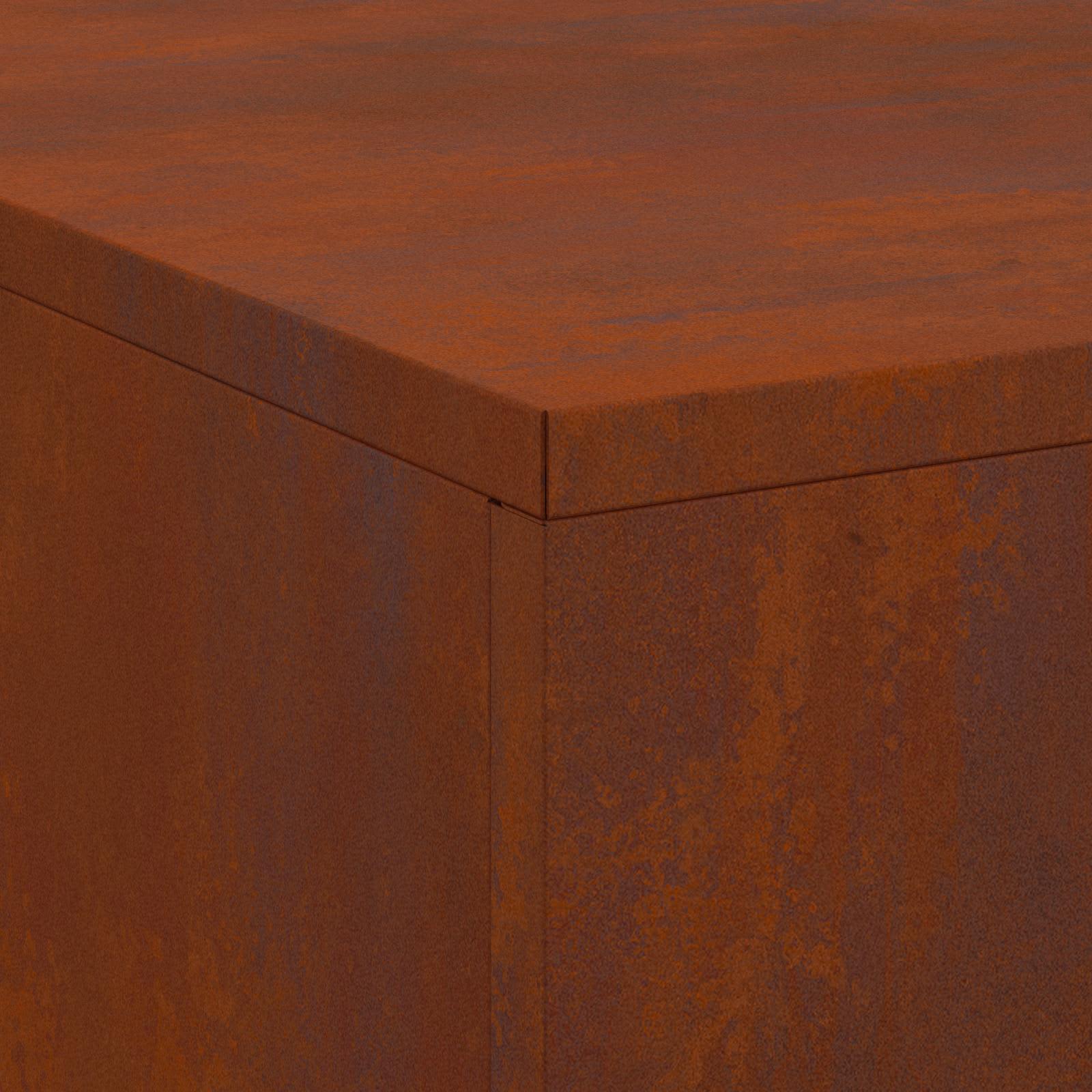 Fire Pit Brown 100 x 100 x 30 cm Weathering Steel