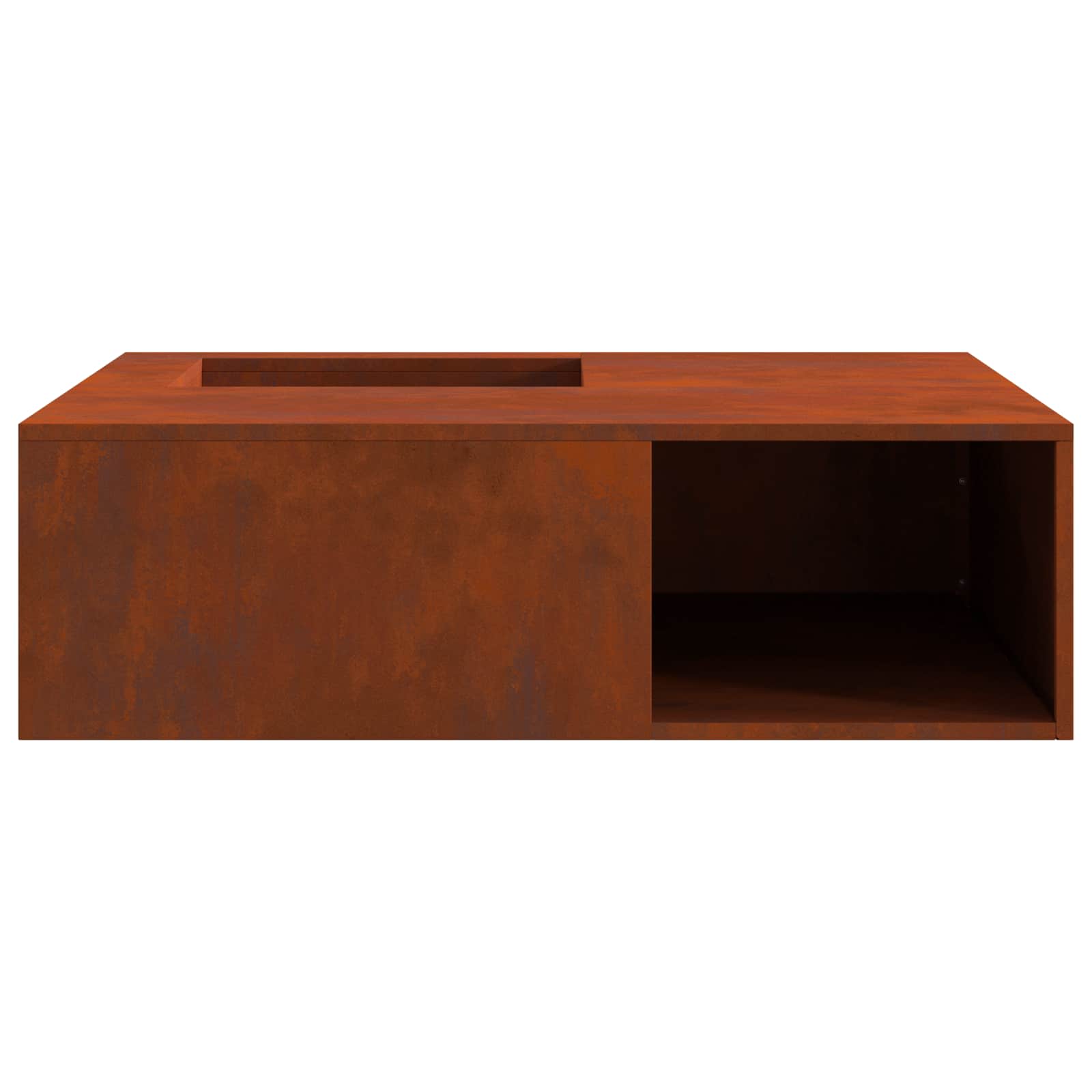 Fire Pit Brown 100 x 100 x 30 cm Weathering Steel
