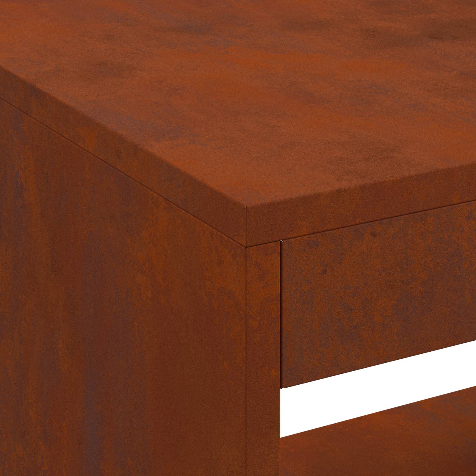 Fire Bowl Rusty 160 x 45 x 35 cm Weathering Steel