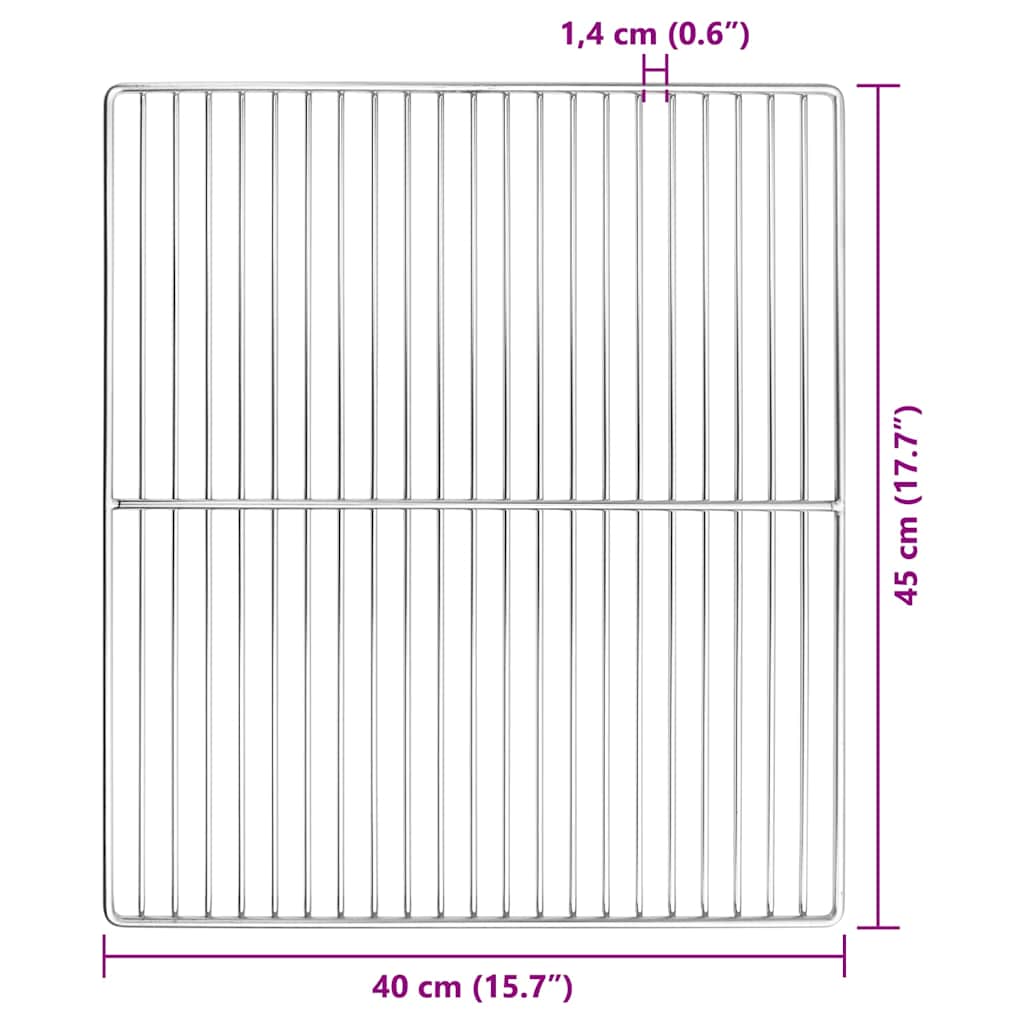 Grill Grate 45 x 40 cm Stainless Steel Silver