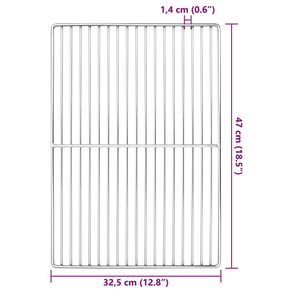 Grill Grate 47 x 32,5 cm Stainless Steel Silver
