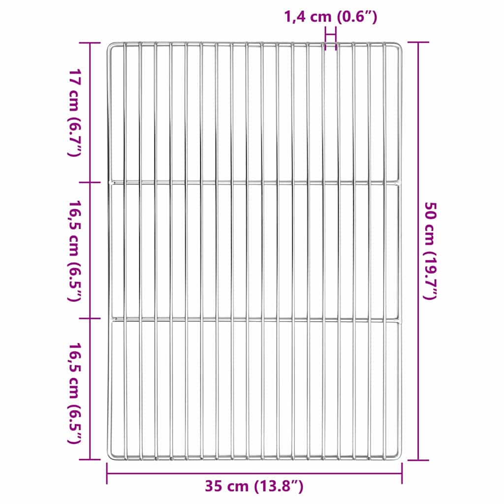 Grill Grate 50 x 35 cm Stainless Steel Silver