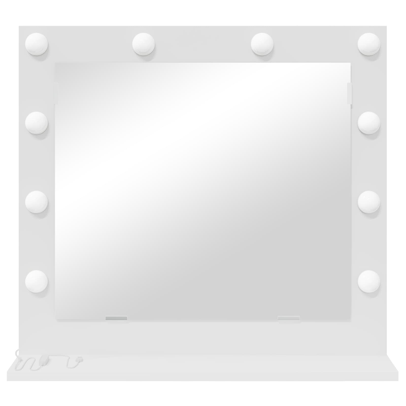 Vanity Mirror White 60 x 55 x 18 cm Glass and Engineered wood