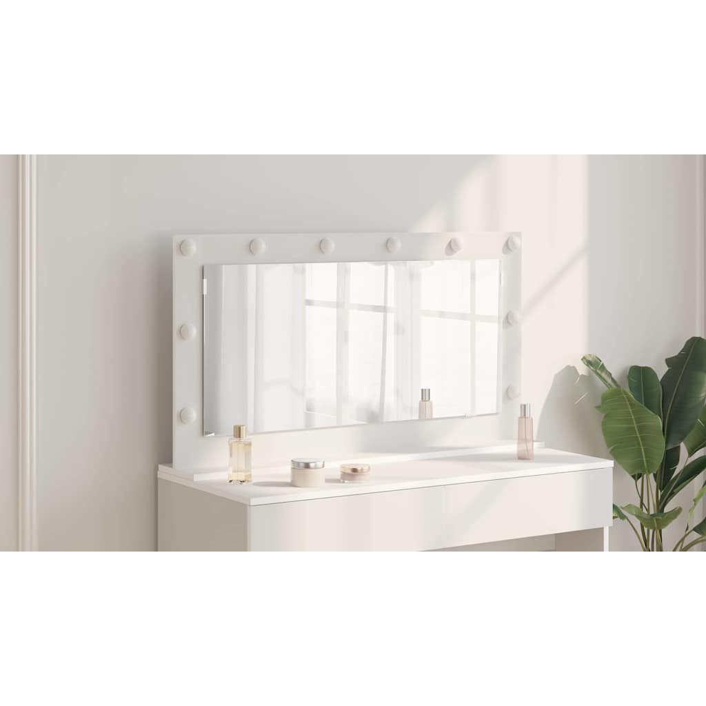 Vanity Mirror White 100 x 55 x 18 cm Glass and Engineered wood