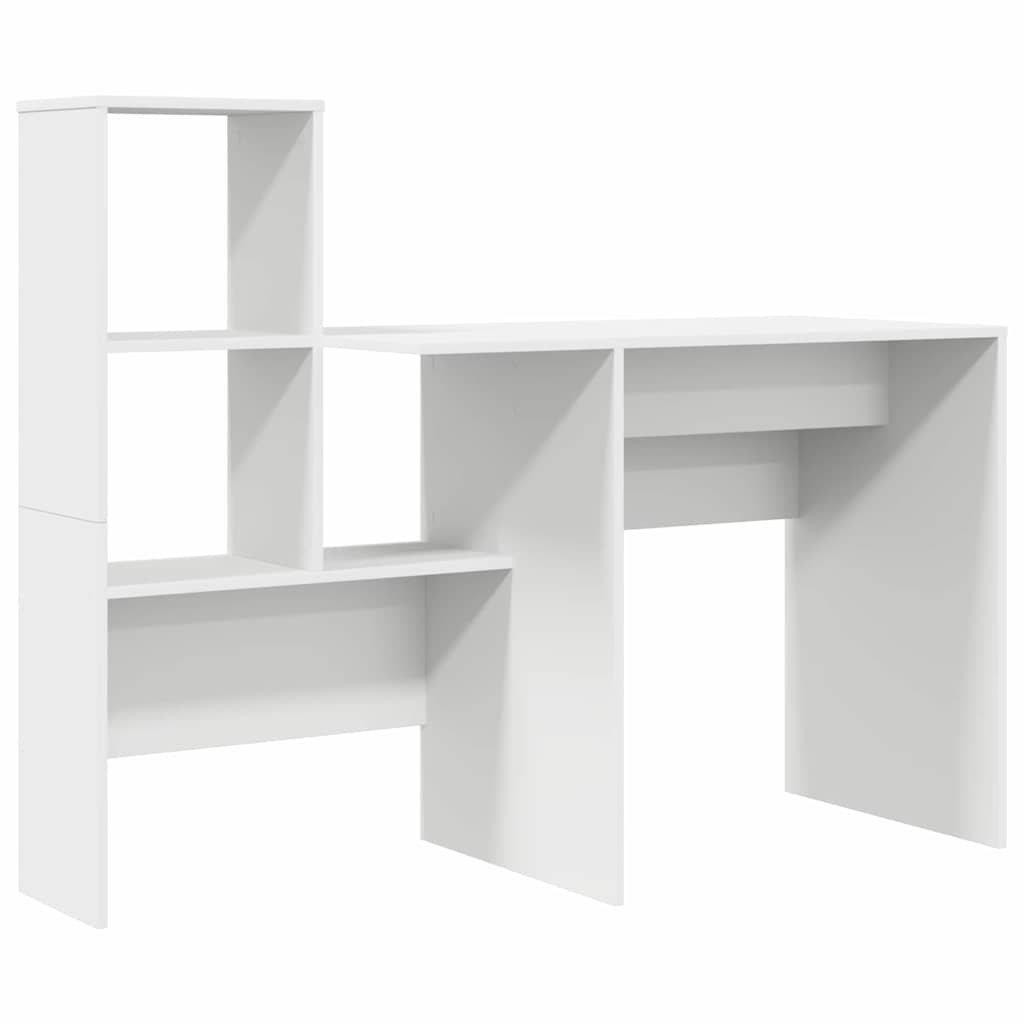 Desk with Shelf White 131,5 x 50 x 106,5 cm Engineered Wood