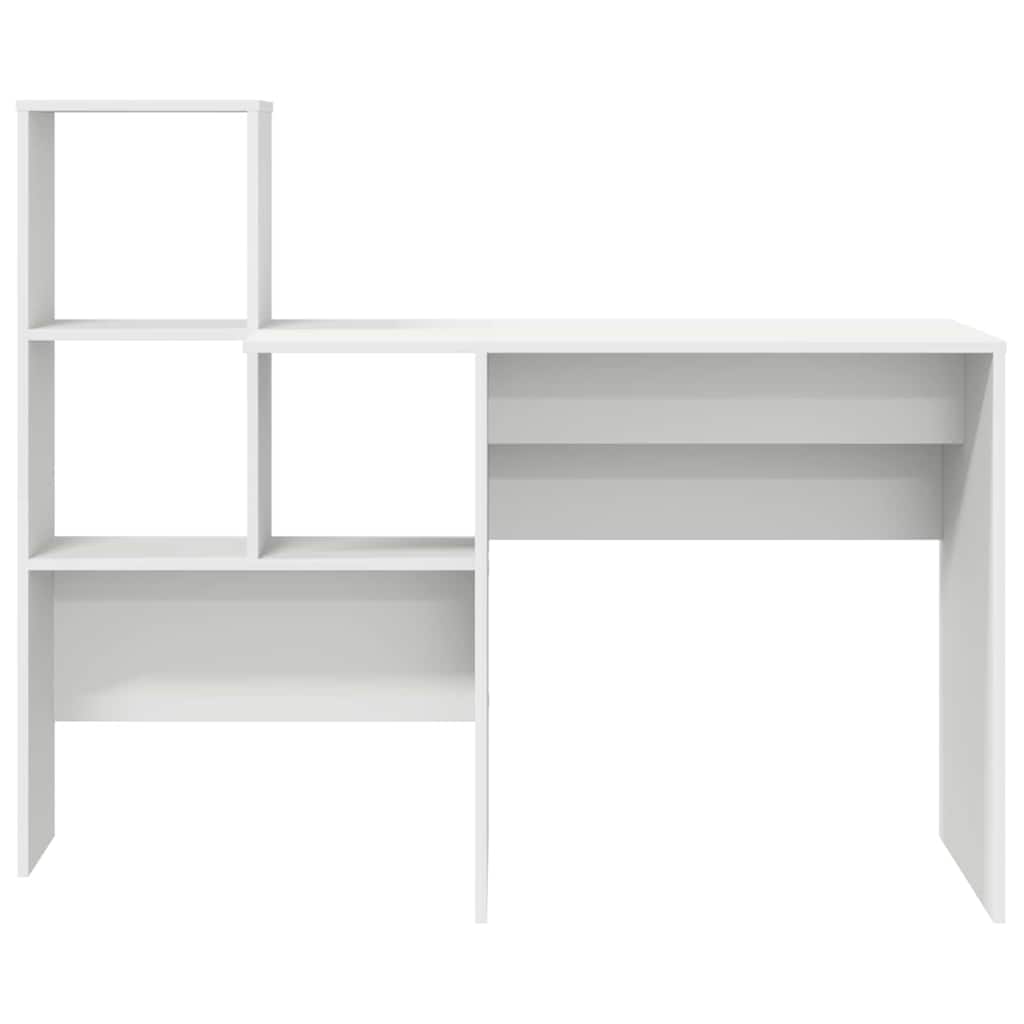 Desk with Shelf White 131,5 x 50 x 106,5 cm Engineered Wood