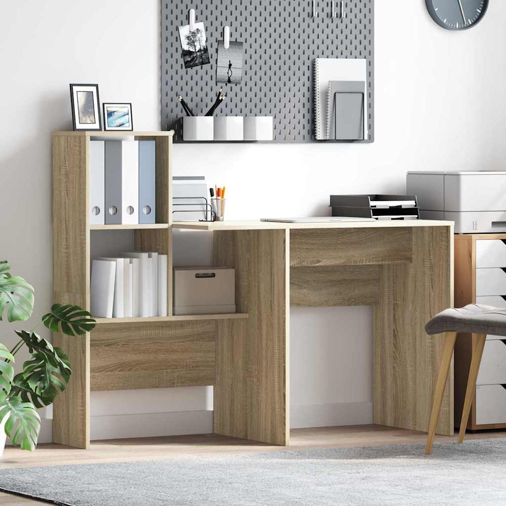 Desk Sonoma Oak Engineered Wood 131,5 x 50 x 106,5 cm