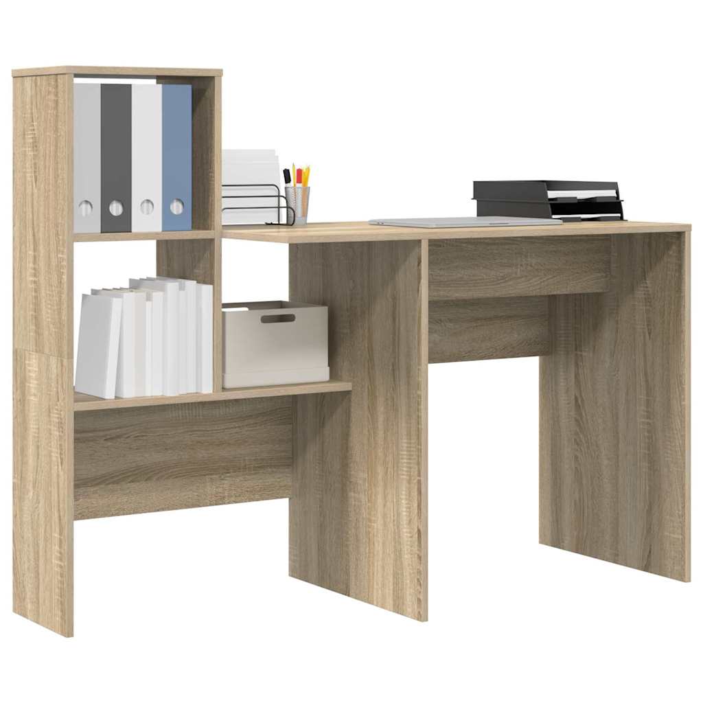 Desk Sonoma Oak Engineered Wood 131,5 x 50 x 106,5 cm