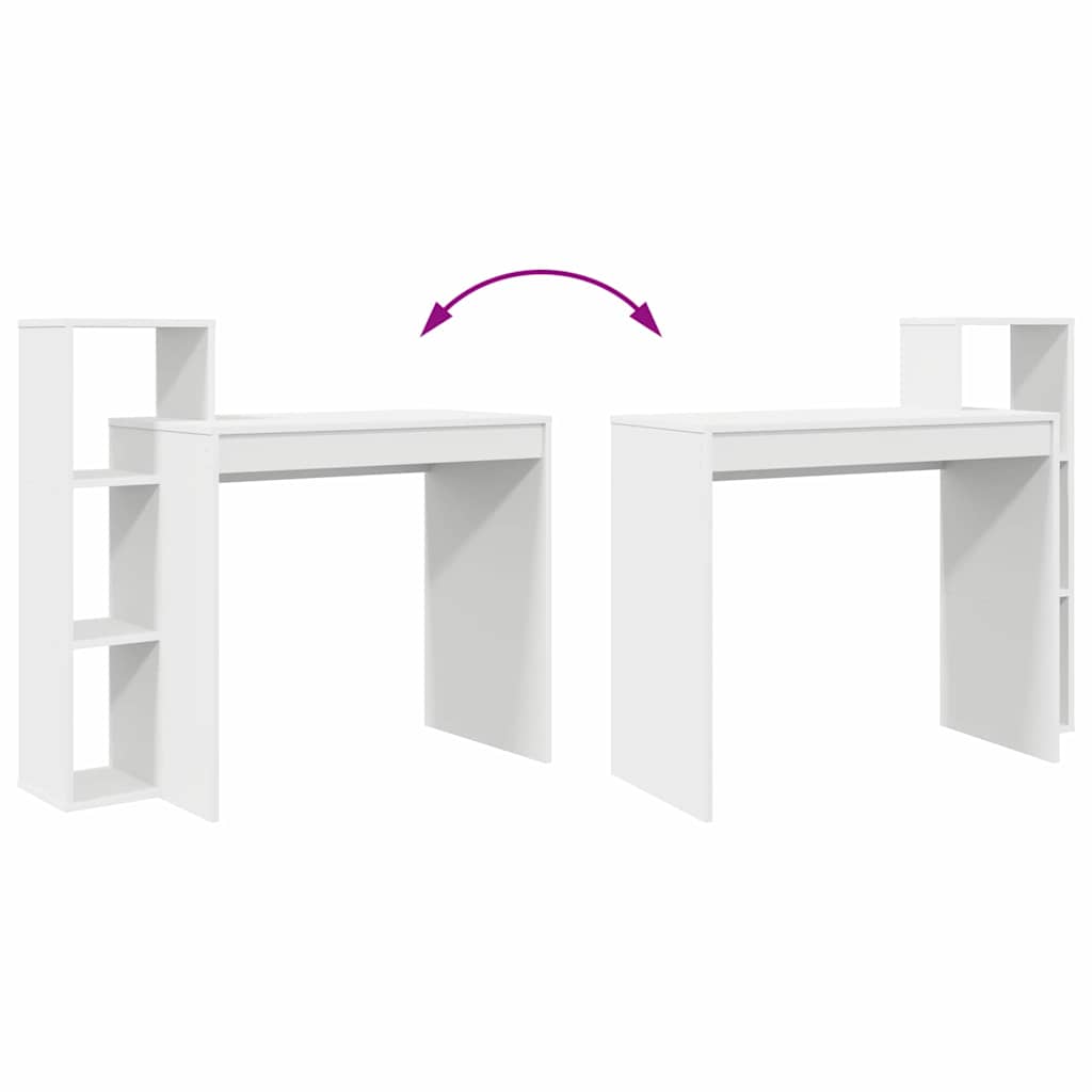 Desk White Engineered Wood 100 x 40 x 90 cm