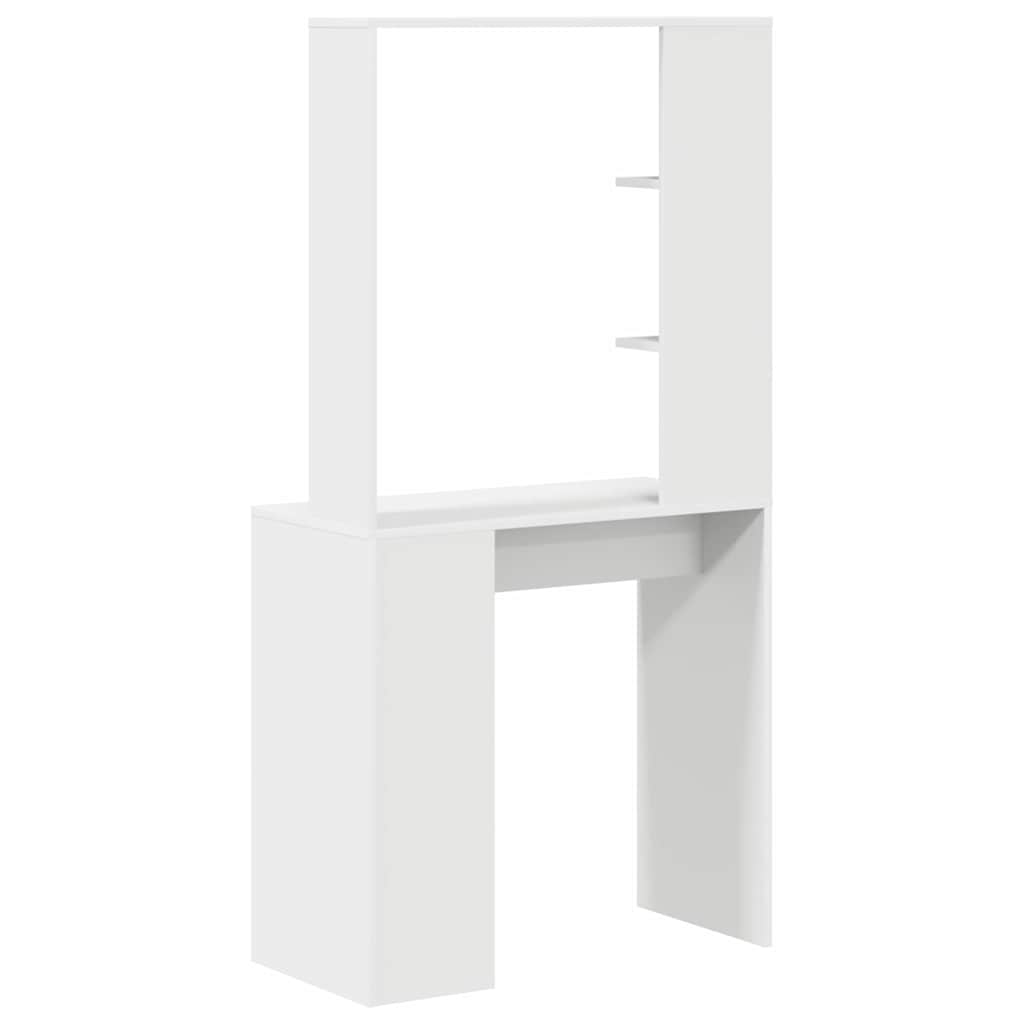 Desk with Shelf White 78,5 x 37 x 154,5 cm Engineered Wood