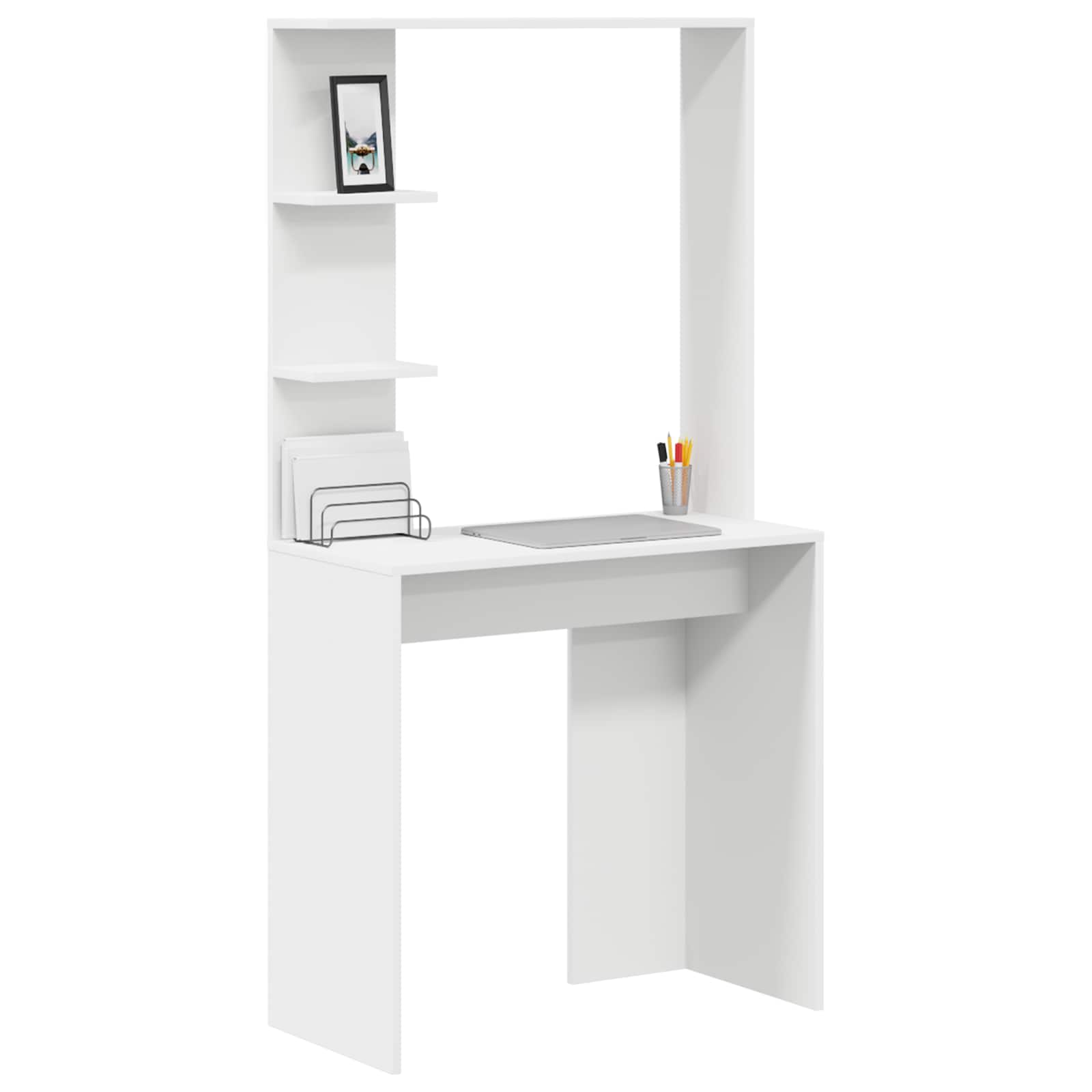 Desk White Engineered Wood 78,5 x 37 x 154,5 cm