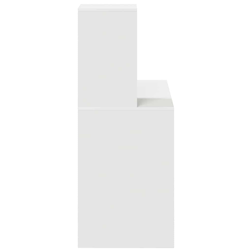 Desk White Engineered Wood 102 x 50 x 124 cm