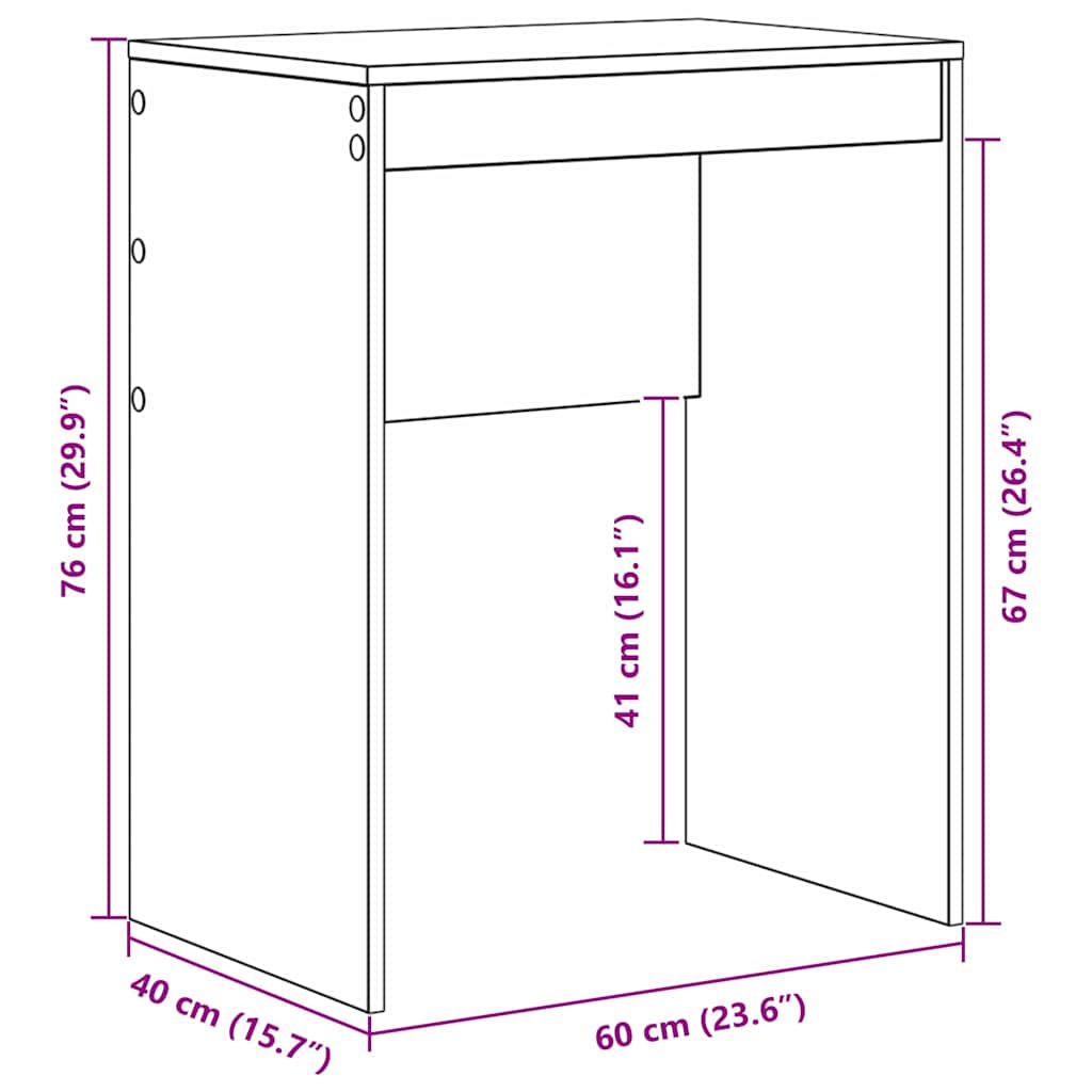 Desk White 60 x 40 x 76 cm