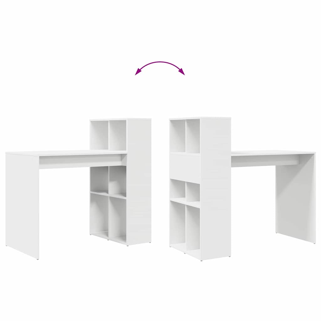 Desk White Engineered Wood 108 x 55 x 103.5 cm