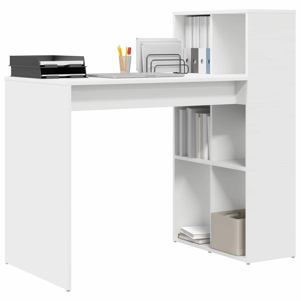 Desk White Engineered Wood 108 x 55 x 103.5 cm