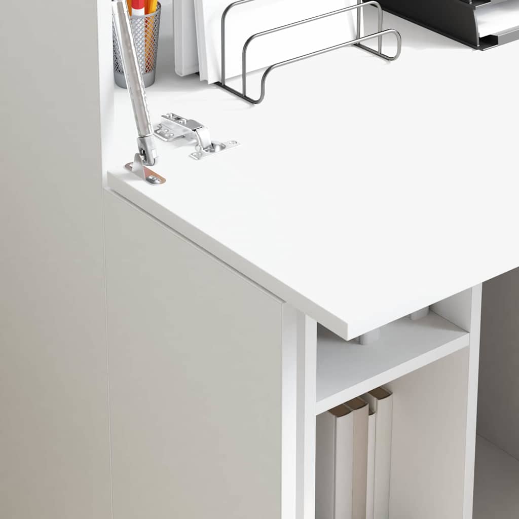 Desk White Engineered Wood 71.5 x 31.5 x 106.5 cm