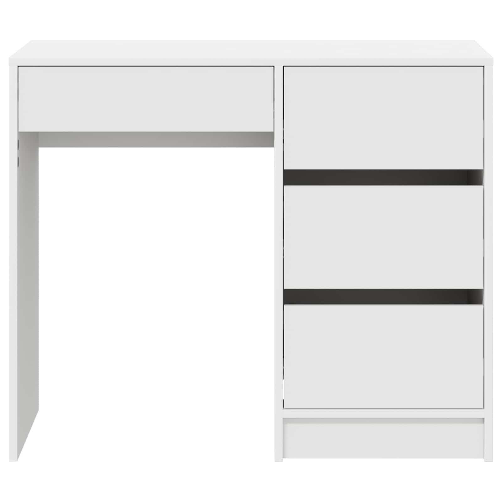 Desk White Engineered Wood 90 x 37.5 x 75 cm