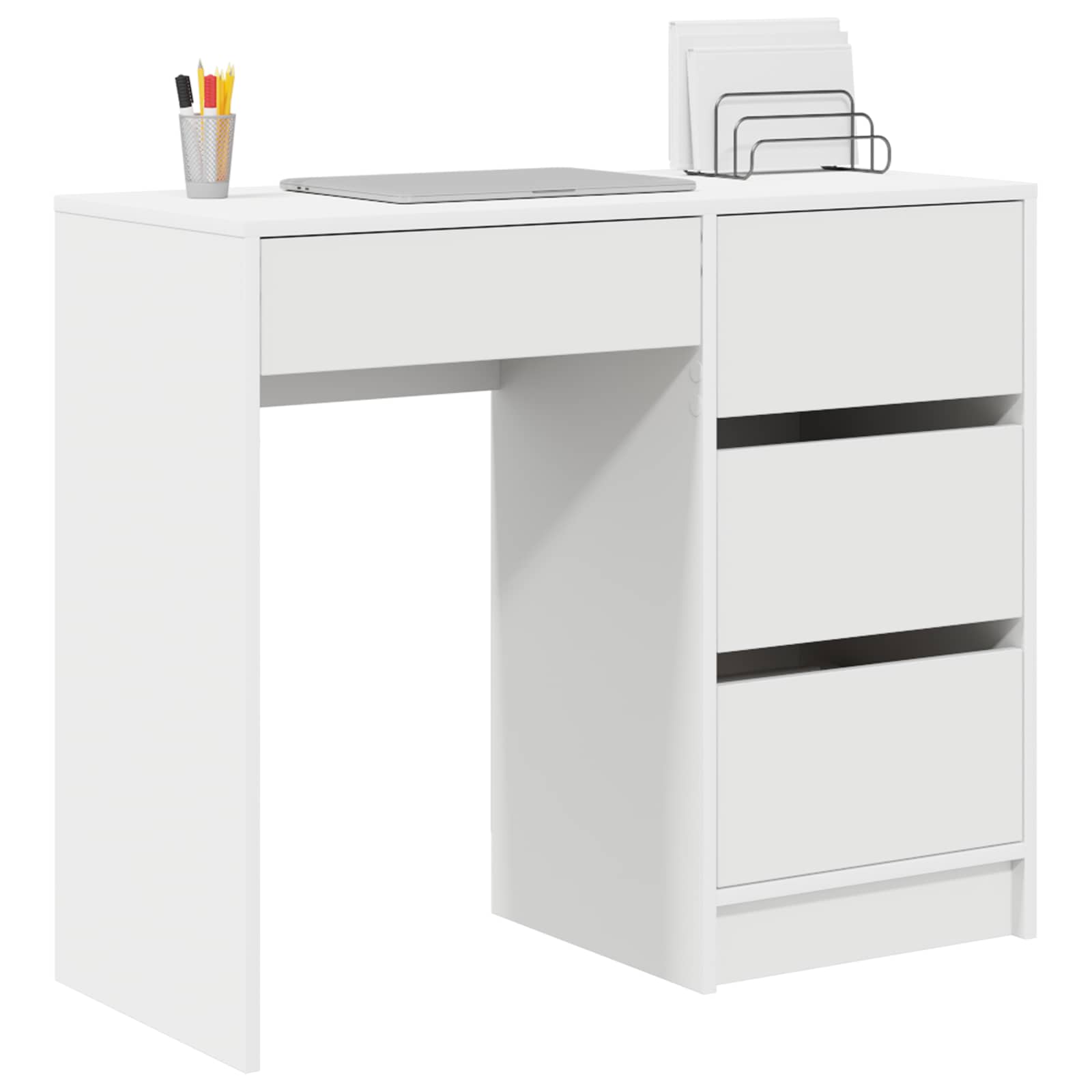Desk White 90 x 37.5 x 75 cm Engineered Wood