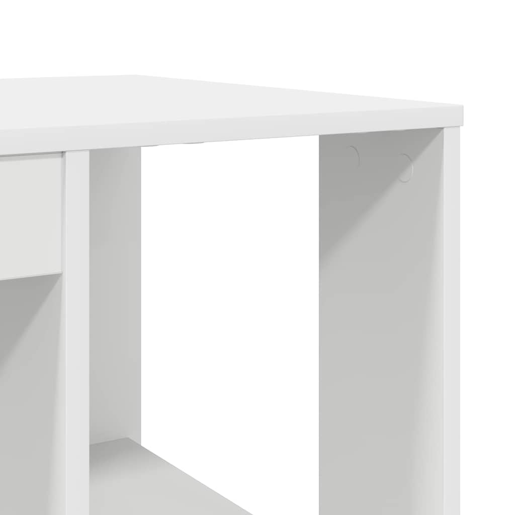 Desk with Shelf White 130 x 50.5 x 75 cm Engineered Wood