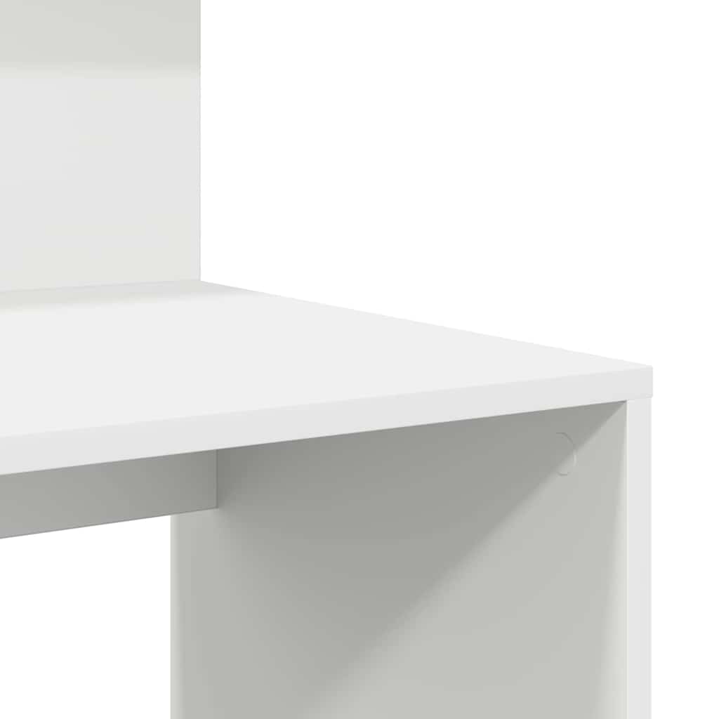 Desk with Shelf White 90 x 48 x 101,5 cm Engineered Wood