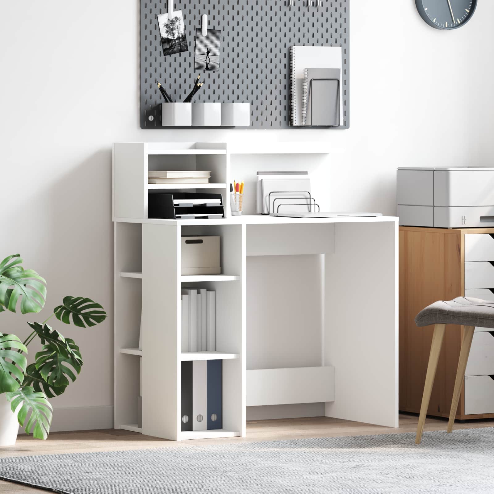 Desk White Engineered Wood 90 x 48 x 101,5 cm