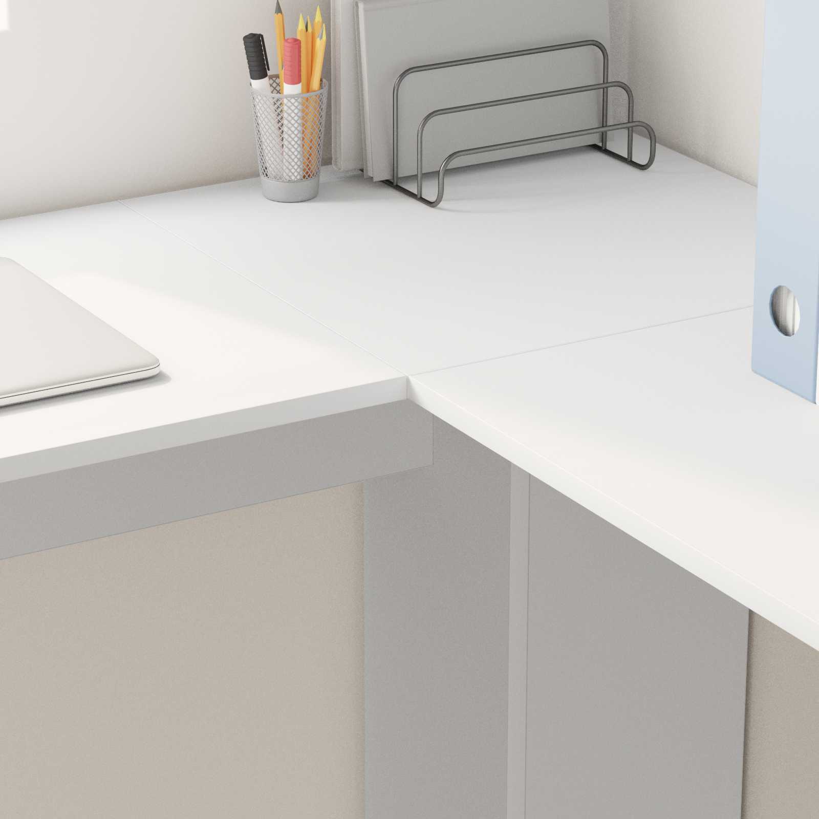 Corner Desk White Engineered Wood 140 x 113,5 x 75 cm