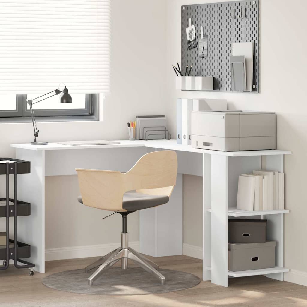 Corner Desk White 140 x 113,5 x 75 cm Engineered Wood