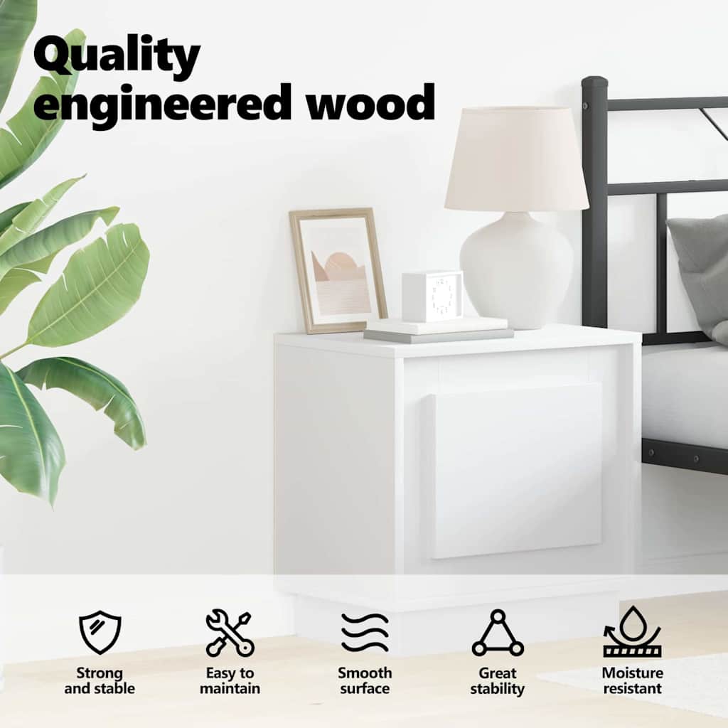 Bedside Cabinet White 44 x 34,5 x 45 cm Engineered Wood