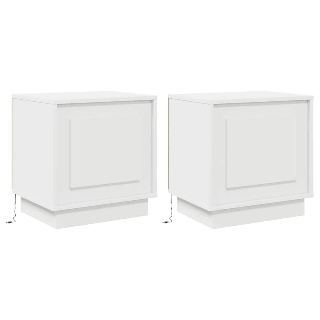 Bedside Cabinet 2 pcs White 44 x 34,5 x 45 cm Engineered Wood