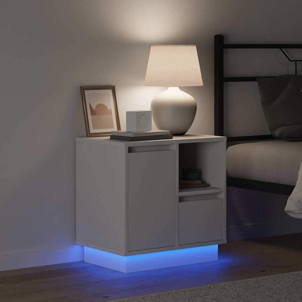 Bedside Cabinet 2 pcs White 50 x 34,5 x 50 cm. Engineered wood