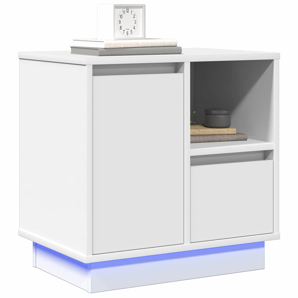 Bedside Cabinet 2 pcs White 50 x 34,5 x 50 cm. Engineered wood