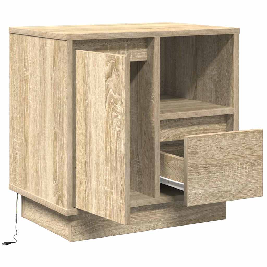 Bedside Cabinet with Drawer 2 pcs Sonoma Oak 50 x 34,5 x 50 cm.