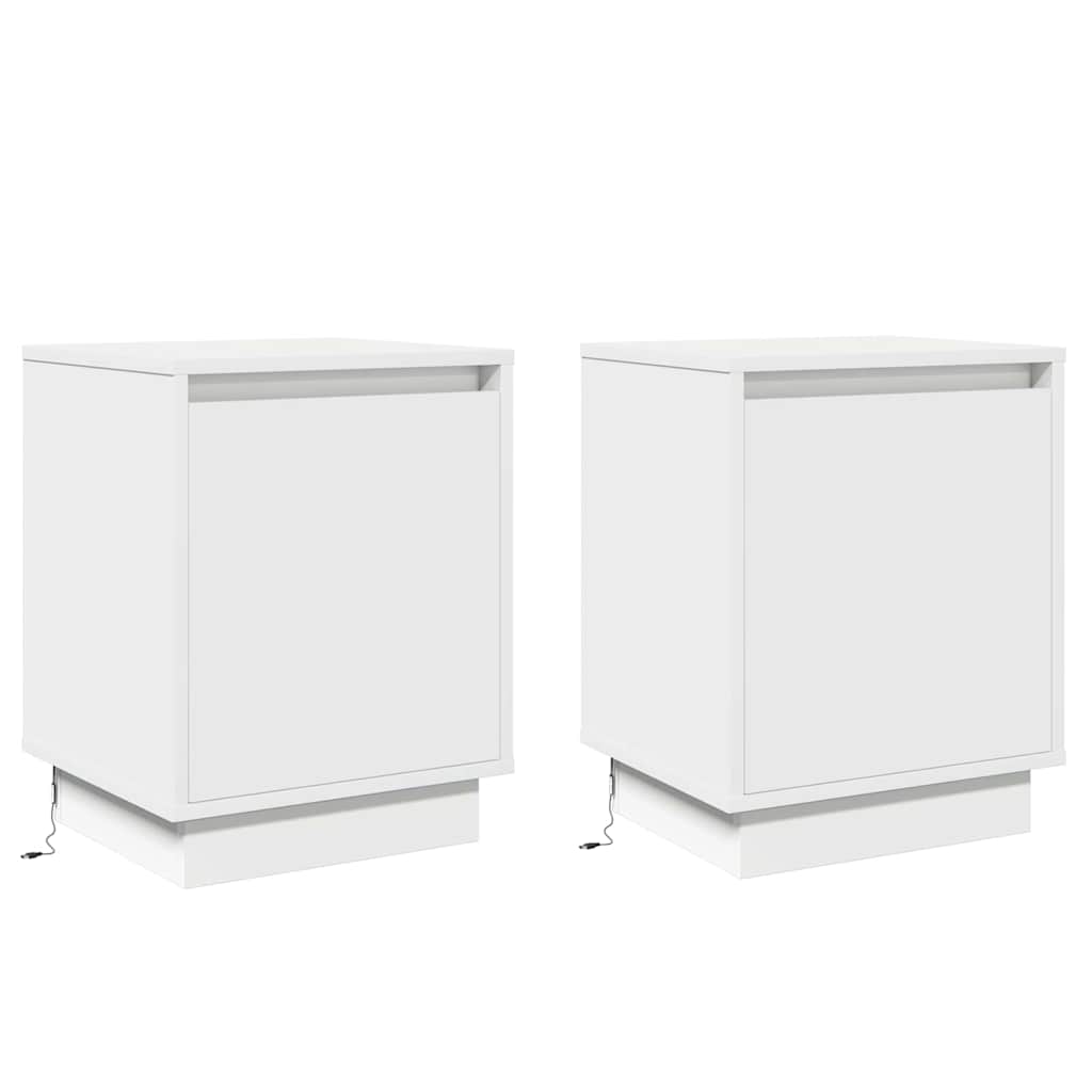 Bedside Cabinet 2 pcs White 39 x 34,5 x 50 cm Engineered wood