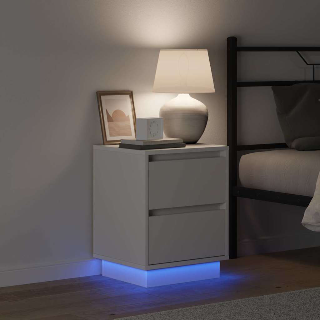 Bedside Cabinet 2 pcs White 39 x 34,5 x 50 cm Engineered wood